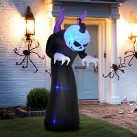 Gespenst mit Kürbiskopf Halloweendeko aufblasbar mit...