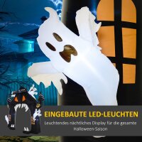 Aufblasbarer Halloween-Torbogen, 4 Geister, LED-Lichter, wasserdicht, 300 x 76 x 300 cm