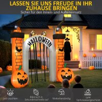 Aufblasbarer Halloween-Torbogen, Kürbis-Design, LEDs, Heringe, Polyester