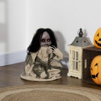 Halloween Dekoration Geisterpuppe mit Spezialeffekten und Soundfunktion 80 cm x 23 cm x 83 cm