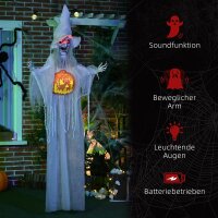 Halloween-Geist, Halloween-Dekoration, Soundfunktion, mit Bewegungssensor und LED-Lichtern, 60 cm x 18 cm x 183 cm