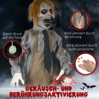 Halloweendeko, Kettensägenmörder, beweglich, Motorsägensound, Schaltautomatik, 1,70 m