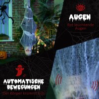 Halloween-Mumie, Halloween-Dekoration, Soundfunktion, mit Bewegungssensor und LED-Lichtern, 60 cm x 16 cm x 170 cm