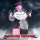 Grusel-Clown Halloween-Dekoration, beweglich, Lach-Funktion, Pink+Lila