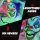 Grusel-Clown Halloween-Dekoration, beweglich, Lach-Funktion, Pink+Lila