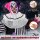 Grusel-Clown Halloween-Dekoration, beweglich, Lach-Funktion, Pink+Lila