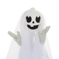 Halloweendekoration, 3 leuchtende Geister, Bewegungssensor, 54 x 10 x 60 cm, Weiß
