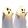 Halloweendekoration, 3 leuchtende Geister, Bewegungssensor, 54 x 10 x 60 cm, Weiß