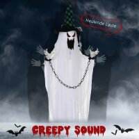 Geister-Dekoration für Halloween, Grusel-Heulen und Bewegung, batteriebetrieben