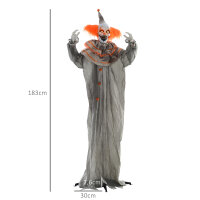 Halloweendekoration Clown, biegsame Arme, aktiviert durch Berührung/Geräusche, leuchtende Augen