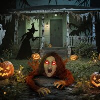 Kriechende Zombie-Dekoration für Halloween, Sounds, Lichter, Batteriebetrieb