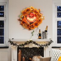 Halloween-Kranz, Grusel-Kürbis-Design,...