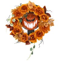 Halloween-Kranz, Grusel-Kürbis-Design,...