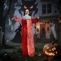 165 cm Halloween Dekoration Halloween Clown mit LED-Lichter, Soundfunktion Körper-Effekt