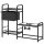 Erhöhter Hundenapf Höhenverstellbar Futternapf mit Stauraum Wassernapf 2 x 800ml Edelstahlnäpfen 89,5x27x74 cm Schwarz