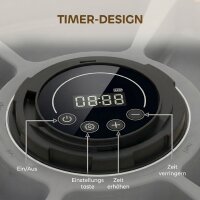 Futterautomat, automatischer kabelloser Futterspender mit Timer bis zu 6 Mahlzeiten, LED-Display, Kühlakku Grau