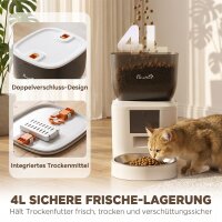 Automatischer Katzenfutterautomat, 2,4G WLAN, 4L, App-Steuerung, 1–10 Mahlzeiten, 10s Futterruf