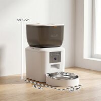 Futterautomat Katze mit Kamera, 2,4 GHz WLAN, App-Steuerung, 4L Futterautomat für 1–10 Mahlzeiten, 2-Wege-Audio