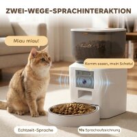 Futterautomat Katze mit Kamera, 2,4 GHz WLAN, App-Steuerung, 4L Futterautomat für 1–10 Mahlzeiten, 2-Wege-Audio