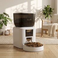 Futterautomat Katze mit Kamera, 2,4 GHz WLAN, App-Steuerung, 4L Futterautomat für 1–10 Mahlzeiten, 2-Wege-Audio