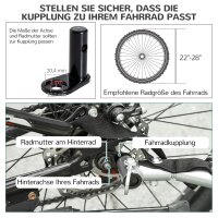 Fahrradanhänger Hundeanhänger bis 20 kg mit Universalkupplung Stahl Rot+Schwarz