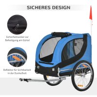 Fahrradanhänger bis 20kg Universalkupplung Sicherheitsanker Reflektor Stahl Blau+Schwarz