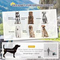 2-in-1 Hundeanhänger Hundewagen Fahrradanhänger bis 30kg klappbar Schiebefunktion 2 Eingänge Netzfenster Sonnenschutz Stahlrahmen hellblau 170 x 77 x 90 cm