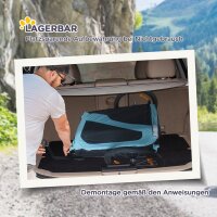 2-in-1 Hundeanhänger Hundewagen Fahrradanhänger bis 30kg klappbar Schiebefunktion 2 Eingänge Netzfenster Sonnenschutz Stahlrahmen hellblau 170 x 77 x 90 cm