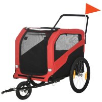 2-in-1 Hundeanhänger Hundebuggy bis 30kg klappbar...