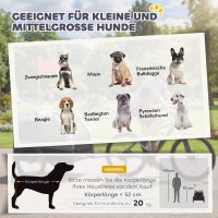 Faltbar Fahrradanhänger für Mittelgroße Hunde bis 20kg mit herunterklappbare Rampe Reflektoren Leine Flagge Grau