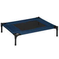 Hundebett Outdoor erhöht Katzenbett Stahlrahmen 600D Oxford-Gewebe Blau 76 x 61 x 18 cm