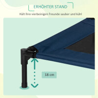 Hundebett Outdoor erhöht Katzenbett Stahlrahmen 600D Oxford-Gewebe Blau 76 x 61 x 18 cm