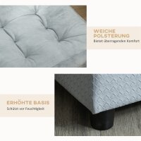Haustiersofa mit Stauraum, weichem Kissen, bis 15 kg Tragkraft, Plüschbezug, Hartholzrahmen, Hellgrau