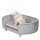Haustiersofa Hundesofa Hundebett mit Holländischer Samt Schaumstoff Birke Bein für Katzen Hunde  86 x 55 x 33 cm Hellgrau