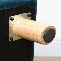 Hundesofa Hundebett Hundecouch aus Samt mit Rückenlehne, Holzbeine, Kissen, bis zu 8 kg 64 x 45 x 36 cm Blau