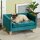 Hundesofa Hundebett Hundecouch aus Samt mit Rückenlehne, Holzbeine, Kissen, bis zu 8 kg 64 x 45 x 36 cm Blau