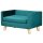 Hundesofa Hundebett Hundecouch aus Samt mit Rückenlehne, Holzbeine, Kissen, bis zu 8 kg 64 x 45 x 36 cm Blau