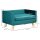 Hundesofa Hundebett Hundecouch aus Samt mit Rückenlehne, Holzbeine, Kissen, bis zu 8 kg 64 x 45 x 36 cm Blau