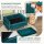 Hundesofa Hundebett Hundecouch aus Samt mit Rückenlehne, Holzbeine, Kissen, bis zu 8 kg 64 x 45 x 36 cm Blau