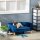 Hundesofa Hundebett aus holländischem Samt Hundecouch mit Rückenlehne, Holzbeine, Kissen Blau