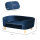 Hundesofa Hundebett aus holländischem Samt Hundecouch mit Rückenlehne, Holzbeine, Kissen Blau