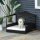 Rattan Hundeliege Outdoor mit Dach, Erhöhtes Hundebett 69 x 98 x 70 cm Kühlendes Haustierliege mit Metallrahmen, Abnehmbare Kissen Hautierbett für kleine und mittelgroße Hunde, Kaffee-Braun