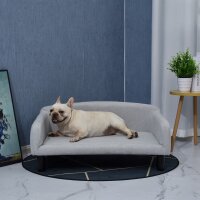 Hundesofa aus Samt mit Rückenlehne Hundebett...