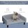 Hundesofa aus Samt mit Rückenlehne Hundebett Holzbeine für mittle Hunde 82 x 54 x 36 cm Hellgrau