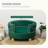 Hundesofa Hundecouch, Waschbarer Bezug, Haustiersofa mit Rückenlehne und Holzbeine, Katzensofa, für kleine Hunde unter 4,5 kg, Grün