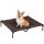Hundeliege Outdoor, Kühlendes Haustierliege für Groß Hunde, Erhöhtes Hundebett Schlafplatz mit robuster Metallrahmen, Atmungsaktivem Mesh für Garten Outdoor, 92 x 76 x 18 cm, Kaffee-Braun
