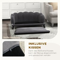 Hundesofa Hundecouch, Waschbarer Bezug, Haustiersofa mit Rückenlehne und Holzbeine, Katzensofa, für mittelgroße Hunde unter 25 kg, Dunkelgrau