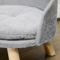 Tierbett für Hunde und Katzen, weiches & waschbares Kissen, Schutzrand, 40,5 x 40,5 x 33 cm