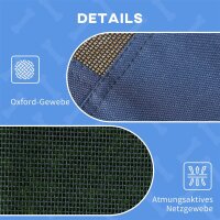 Hundebett mit Baldachin, Outdoor-Hundebett, klappbar, erhöhter Stand, Blau + Schwarz