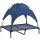 Hundebett mit Baldachin, Outdoor-Hundebett, klappbar, erhöhter Stand, Blau + Schwarz